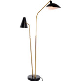 Dominique Floor Lamp in Black Steel & Brushed Gold